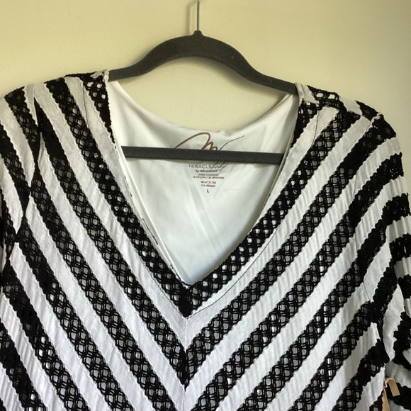 Miracle Body Miraclesuit Coverup Womens Large Black White Slimming Shapewear NWT - Picture 2 of 13